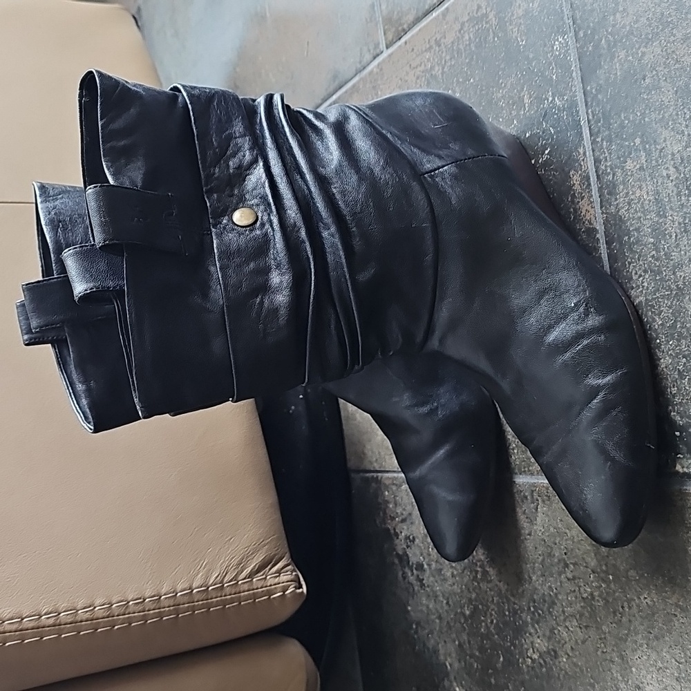 Frye Sam Double Shaft Black Leather Ankle Boots 9.5